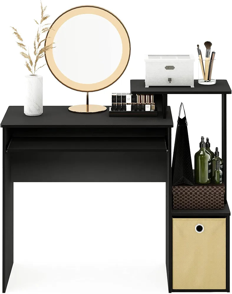 Furinno Econ Multipurpose Home Office Computer Writing Desk, Black/Brown