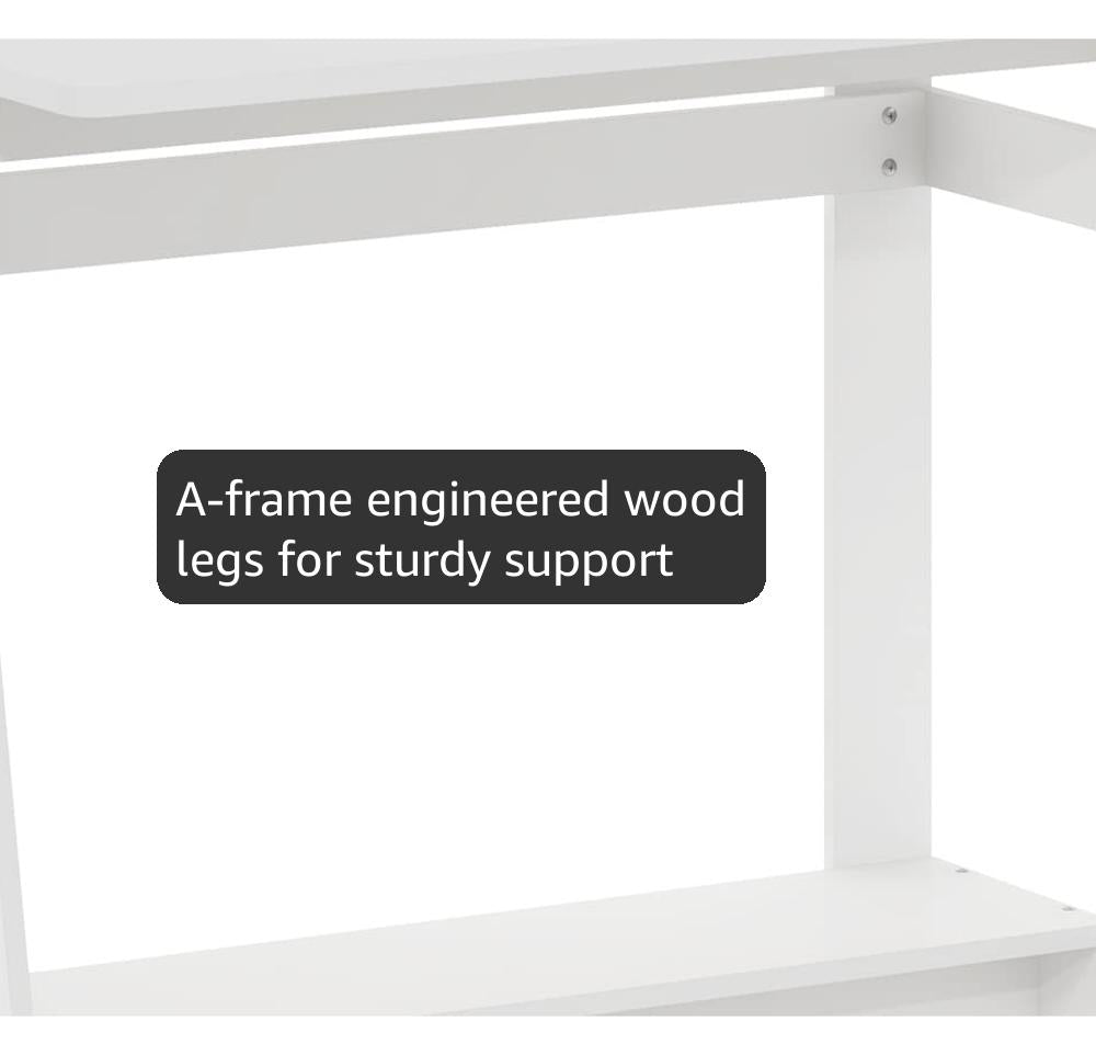 Furinno Simplistic A Frame Computer Desk, Regular, White