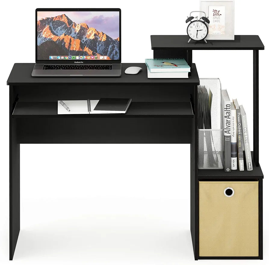 Furinno Econ Multipurpose Home Office Computer Writing Desk, Black/Brown